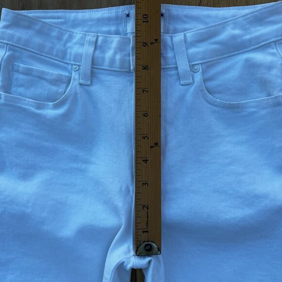 PAIGE CINDY CROP HIGH RISE DESTROYED HEM WOMEN’S JEANS sz 26 Crisp White - Picture 13 of 15
